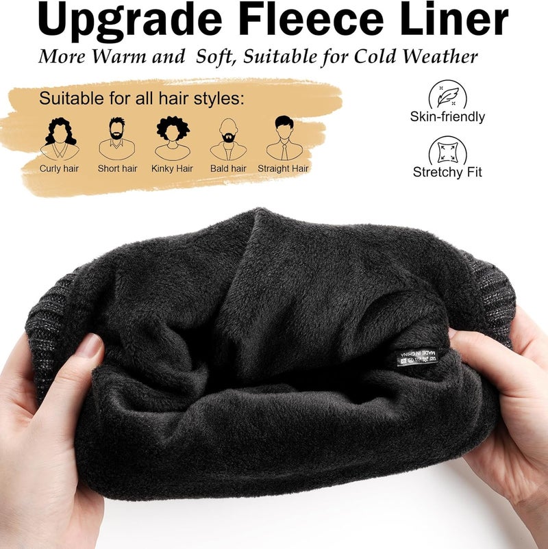 Wmcaps Winter Men Women Fleece Lined Beanie Knitted Hats, Soft Thermal Stocking Skull Caps for Cold Weather - Image 2